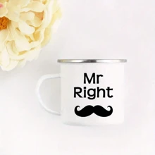 1 pièce Tasse de 11oz, tasse à lait, tasse à café avec l'impression "Monsieur/Madame toujours correctement". Spécialement préparée pour les couples, cadeau de la Saint-Valentin, cadeau de Noël, convient pour le bureau, le fitness, les loisirs à la maison - Multicolore - Voir 5