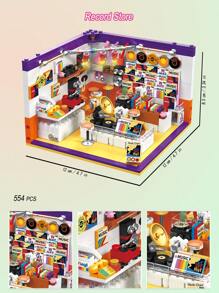 迷你房间积木玩具 - 厨房、卧室、书房、客厅装饰 | 用迷你积木搭建自己的世界 | 可爱多彩的积木合集 | 拼接创意组装积木玩具模型 | 适用于办公室桌面摆件 - 彩色 - 查看 8