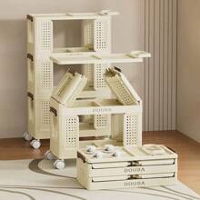 3 层厨房储物车，多功能实用滚动储物整理器，带可锁定轮子的移动搁架单元车，适用于浴室、洗衣房、客厅户外装饰 - 預設 - 查看 7