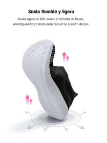 GlamourGrip Zapatos De Dama deportivos informales versátiles de malla transpirable antideslizantes, mocasines planos casuales de punto transpirables y ligeros zapatos negros unisex, zapatos blancos de mujer cómodas y de suela plana y livianos de patinaje para caminar y correr, Disponible en negro, blanco, rosa y gris, Muy adecuado como regalo de Navidad, regalo de cumpleaños, regalo de Halloween, regalo de aniversario para familiares, amigos, amantes - Negro - Ver 7