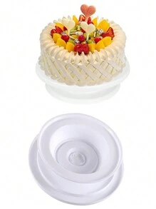 Set de 6 piezas Plataforma giratoria de plástico para tartas, mesa rotatoria de plástico para decorar cremas, pastas y masa, herramientas DIY para hornear