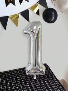 1/2 件黑色数字气球 40 英寸 1-80 尺寸铝膜气球适用于生日派对、周年纪念日等派对室内外装饰,营造派对氛围 - 銀色 - 查看 28