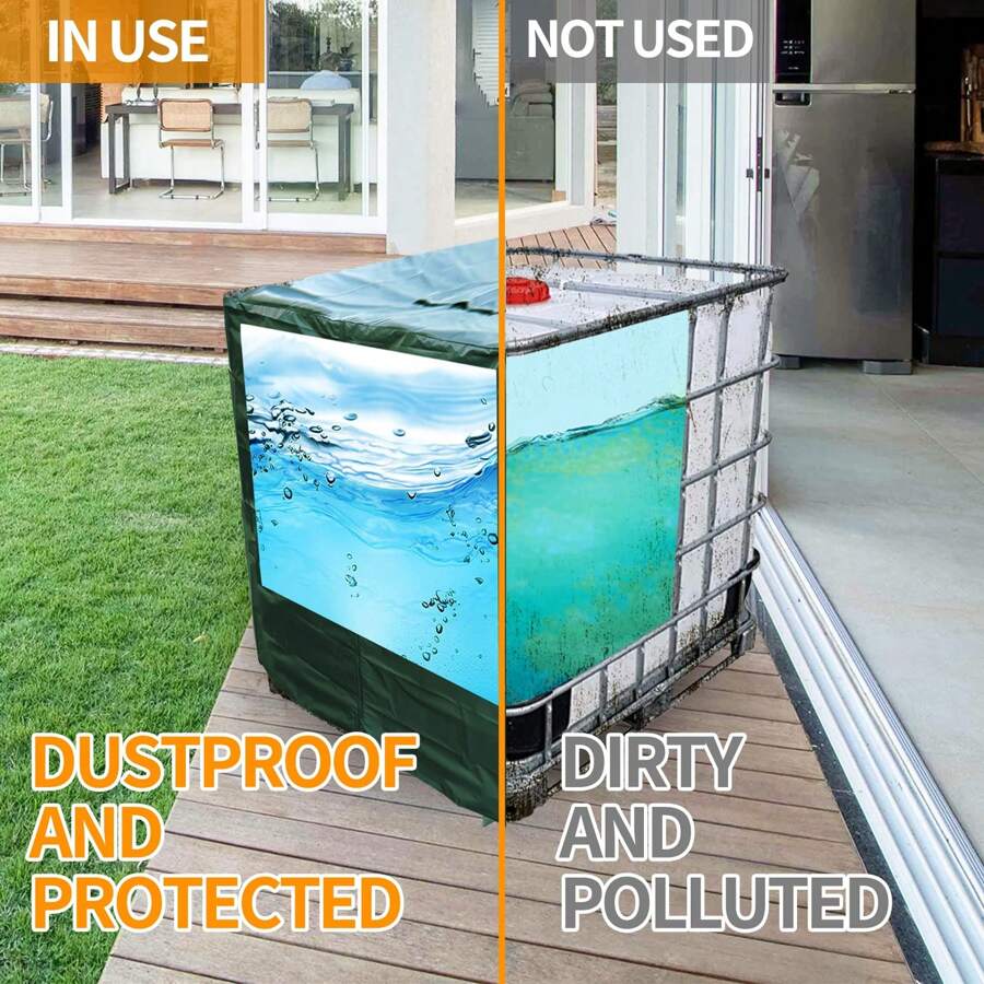 Schutzhülle Für IBC Tank 1000L - Graue Abdeckung Mit Zugangsklappen