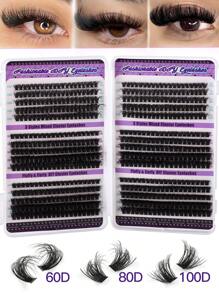 CMAYOME 270/600/640 Pcs Mixed D Curling Eyelash Number Extension Kit Contains 10D+20D+30D+40D/50D +60D+80D+100D DIY Eyelash Extension Artificial Mink Eyelash - Premium D Curling Natural Curling Personal Eyelash Bundle DIY Eyelash Extension - Reusable, Lightweight, Easy To Apply, Reusable, A Non-Irritating Gift For A Loved One Lash Clusters, Eyelash Clusters, Individual Eyelashes, Lashes, Fake Lashes