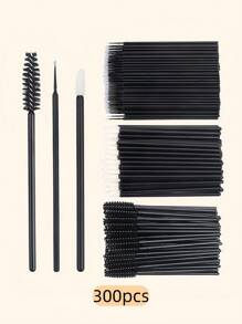 Kit de Pincel, Kit de Suprimentos para Alongamento de Cílios, Espirais Descartáveis para Cílios, Pincéis, Escova de Micros, Pincel de Rímel, Pincéis de Lábios 100/300/450 peças