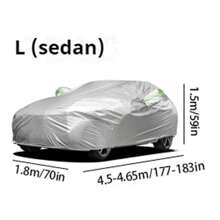 Thicker 190T Silver Coated Waterproof And Dustproof Car Cover With Reflective Strip, Full Car Protection Against Sun And Rain