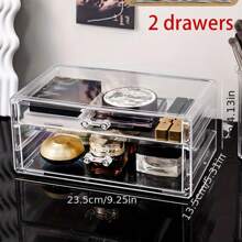 Lipstick Storage Box Acrylic Drawer Type Multi-Layer Eyeshadow Palette Lip Gloss Organizer Cosmetic Desk Organizer,For Holiday Beach, Bathroom Collection, Bedroom Collection, Large Capacity