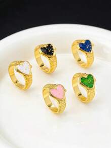 1pc 18K Gold Plated Copper Faux Watch Model Ring, High Quality Elegant Niche Fashion Design Enamel Coated Ring, Time Stopped At 13:14, Mother's Day Gift (Hands Do Not Move)