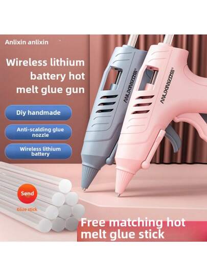 مسدس غراء كهربائي ساخن سريع وسهل الاستخدام ويعمل بالشحن عبر USB بدون توصيل، مع 10 عصا غراء، مناسب لحرف DIY والفنون وإصلاحات المنزل