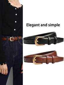 1/2 piezas Cinturón de moda para mujer, hebilla de aguja exquisita, adecuado para fiestas, negocios casuales, opciones de regalo para el Día de San Valentín, verano, escuela, otoño, Halloween