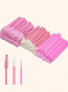 Kit de Pincel, Kit de Suprimentos para Alongamento de Cílios, Espirais Descartáveis para Cílios, Pincéis, Escova de Micros, Pincel de Rímel, Pincéis de Lábios 100/300/450 peças