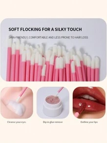 Kit de Pincel, Kit de Suprimentos para Alongamento de Cílios, Espirais Descartáveis para Cílios, Pincéis, Escova de Micros, Pincel de Rímel, Pincéis de Lábios 100/300/450 peças
