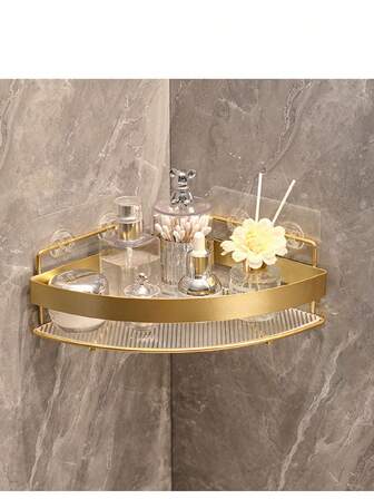 三角形浴室置物架，适用于马桶、淋浴房的壁挂式储物架，无需钻孔家居浴室装饰浴室收纳秋季装饰返校季