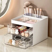 Cute Mini Drawer Storage Box Creative Stationery Organizer With Rabbit Handle - 白色 - 查看 2