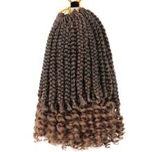 10 Inch Synthetic Box Braids Curly Ends Crochet Hair Short Box Braids Hair Extensions For Women Daily Use 15 Strands/Pack