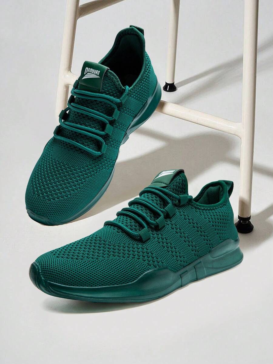 Men's Outdoor Fashionable Road Running Shoes Lightweight Fitness Shoes Breathable And Comfortable Sports Shoes Anti Slip Casual Shoes - Màu xanh lá cây đậm - Xem 1