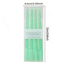 4pcs Classic European Style Long-Stemmed Multicolor Spiral Candles, Suitable For Home, Romantic Candlelight Dinner, Wedding, Smokeless - Multicolor - View 2