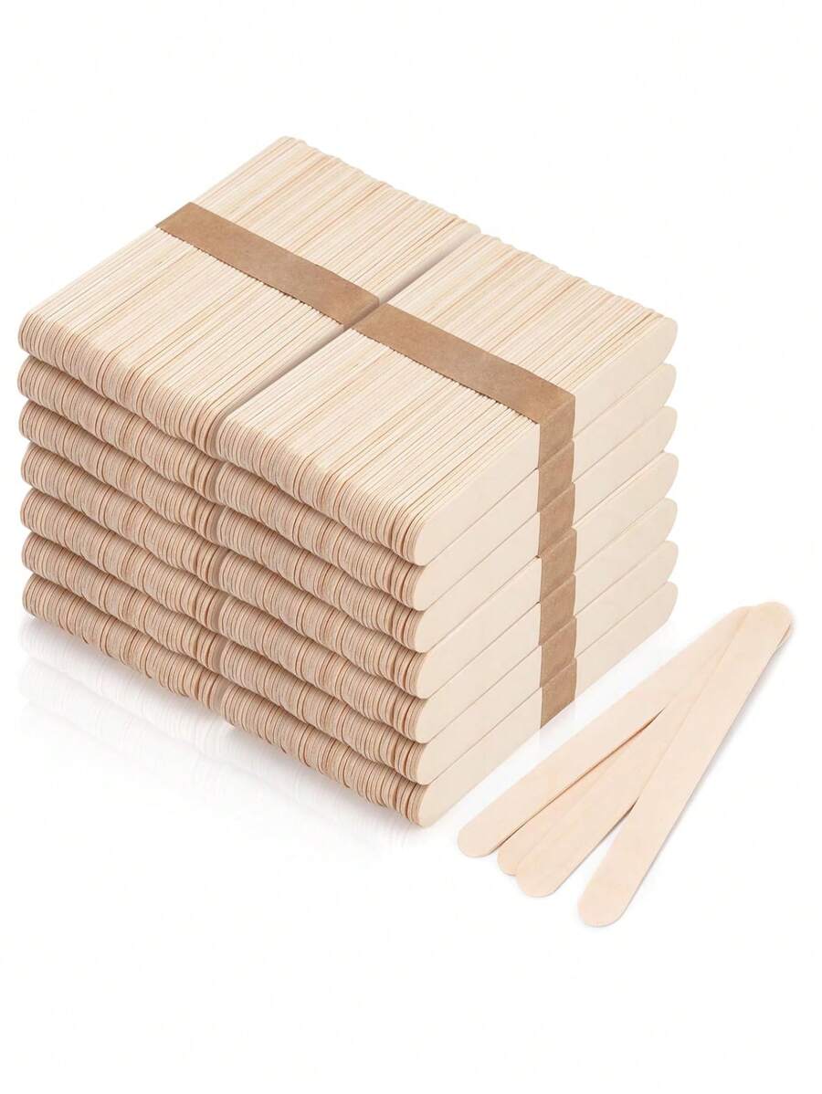 100pcs Professional Large Size Wooden Waxing Sticks Applicator Spatula - Beige - View 1