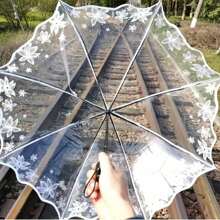 1把透明三折伞，适合女性和学生，适用于学校、办公室、家庭和旅行，返校用品，春夏精选，伴娘礼物，房间、卧室装饰，海滩，旅行，男女皆宜，度假可爱小物，母亲节礼物，卧室装饰，花园，厨房装饰，夏季，海滩，旅行必备，房间装饰，软萌，毕业季 - 彩色 - 查看 3