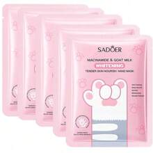 Usado para pelar y aclarar las manos, 10 pares/5 pares de mascarilla para manos con lindo diseño de rasguños de gato, puede hidratar y suavizar las líneas de las manos, adecuado tanto para hombres como para mujeres, usado para el cuidado de manos secas, envejecidas y agrietadas - Blanco - Ver 9