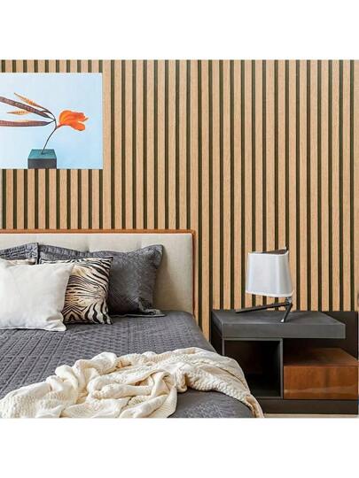 Roll Self Adhesive Pvc Material Wallpaper Featuring Alternating New Chinese Zwart Natural Wood Stripes, Perfect Renovating Com Tafel Environments Resisting Moisture Mildew, Living Rooms, Bedrooms, Foyers, Tea Company Reception Areas, Conference Other Applications. view 7