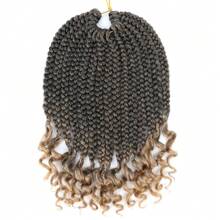 10 Inch Synthetic Box Braids Curly Ends Crochet Hair Short Box Braids Hair Extensions For Women Daily Use 15 Strands/Pack