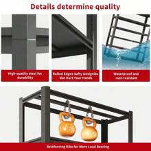 82"H  6 Tier Metal Shelves For Storage Garage Shelving 2400LBS Heavy Duty Storage Shelves Adjustable Garage Shelf Industrial Shelving Unit Storage Utility Rack,48"W*18"D*82"H,Black - màu đen - Xem 10