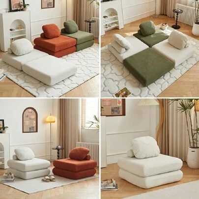 Folding Sofa Bed, Floor Sofa Couch, Convertible Sofa Bed With High Density Foam, Foldable Floor Couch Bed For Living Room, Guest Room, Bedroom