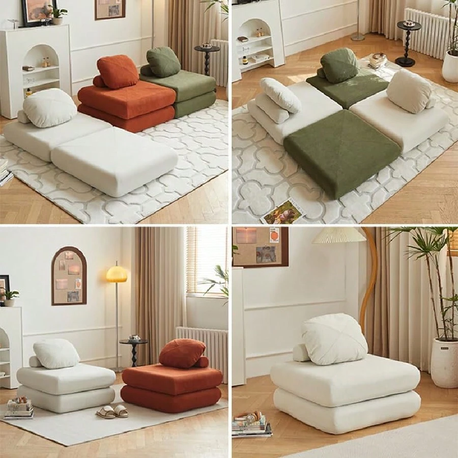 Folding Sofa Bed, Floor Sofa Couch, Convertible Sofa Bed With High Density Foam, Foldable Floor Couch Bed For Living Room, Guest Room, Bedroom - Multicolor - View 1