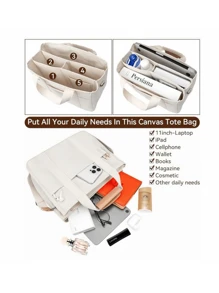 Personalized Customized Embroidered Name Multi Functional Handheld Shoulder Bag Canvas Business Bag Diaper Bag For Women Bags Ladies