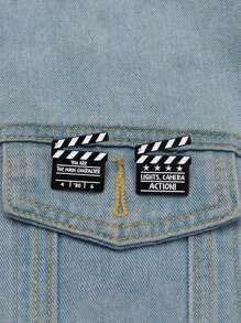 1/2 Peças Broche Criativo de Claquete de Cinema, Emblema de Desenho Animado, Joia da Moda Adequada para Uso Diário de Homens e Mulheres, Pode Ser Preso em Roupas e Mochilas