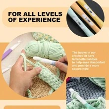 8 件套舒适握把钩针套装，符合人体工程学的硅胶手柄，用于针织、缝纫和手工制作的 Abs 钩针，适用于毛衣、围巾 DIY、毛衣纱线编织工具单头钩，完美的编织工具，精美的礼物。 - 彩色 - 查看 2