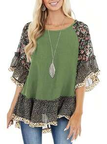 Plus Size Basic Tops - Green - View 2