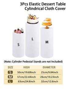 3Pcs/5Pcs White Cylindrical Column Cover,Elastic Dessert Table Cylindrical Cloth Cover,Wedding Decor, Birthday Party Decoration(Not Including The Cylindrical Column)Party Decor Supplies,Bridal Shower Decor,Party Favor