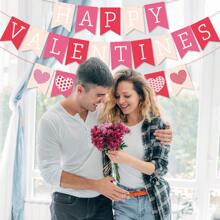 Heart-Shaped Love Fish Tail Garland For Valentine's Day, Wedding, Party Decoration - Pink - View 4