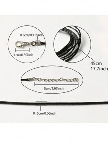 50Pcs Black Necklace Cord 1.5mm Necklace String Rope With Clasp, 20 Inches Black Waxed Cord Necklace Bulk For Charms Pendants, Bracelets, Necklaces, Jewelry Making Supplies And Beading Supplies