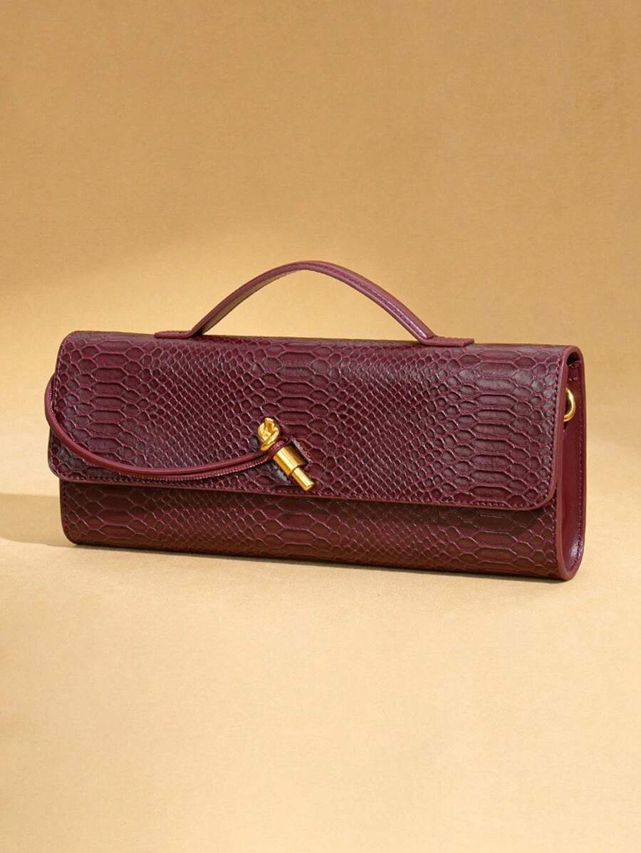 Dedoo Túi xách Burgundy Phong bì màu đỏ anh đào Phong bì màu đỏ rượu Túi xách mới cao cấp Thời trang Châu Âu và Mỹ Túi đàn organ lật tay Túi đựng đồ ăn tối Túi đeo vai Túi đeo chéo., Túi xách nữ thanh lịch, Túi xách cho phụ nữ thanh lịch, Sang trọng, Túi xách Burgundy thời trang - Màu Đỏ Sâu - Xem 1