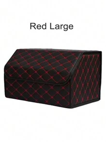 1 件重型 PU 皮革多用途可折叠汽车后备箱储物整理器带盖便携式汽车储物箱储物箱适用于 SUV 小型货车卡车旅行家用耐用轻型汽车 - 尺码 S/M/L