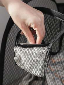 1pc Foldable Hamper With Side Pocket, Large Capacity Laundry Basket