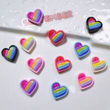 12 piezas Imanes de nevera con diseño de corazones de colores de temática del Día de San Valentín, decoración de cocina - Multicolor - Ver 8