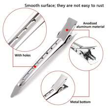 20/10/5Packs Duck Bill Clips, Bantoye2.8Inches Rustproof Metal Alligator Curl Clips With Holes For Hair Styling, Hair Coloring ,Festivals+