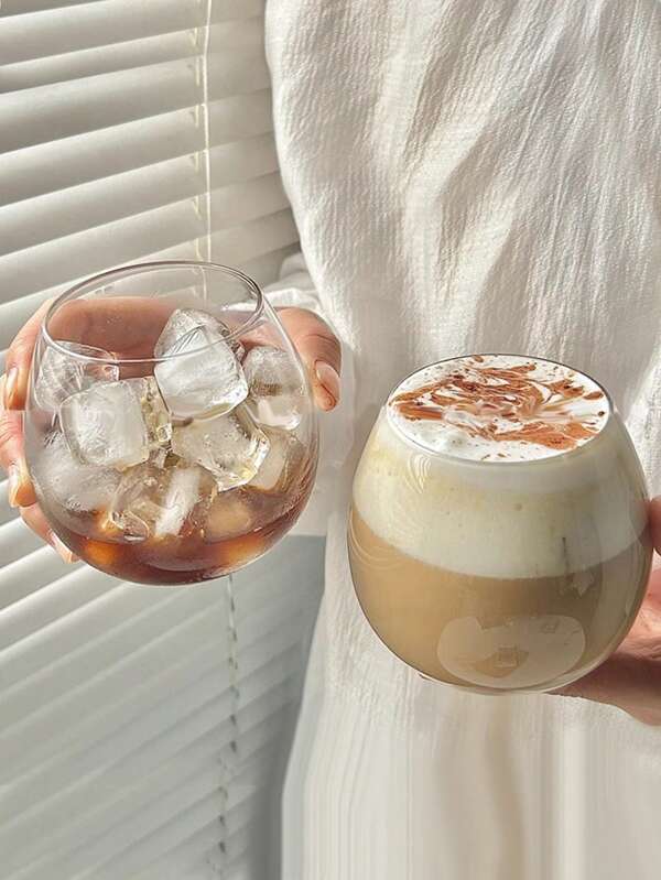 1pc Minimalist Latte Coffee Glass Cup, Milk Cup, Home Water Drinking Cup, Summer Cold Drink Cup Back To School