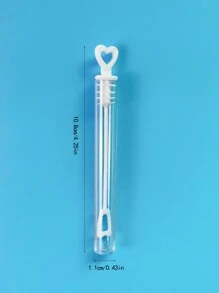 24pcs Heart Shaped Wedding Bubble Wands, Party Tabletop Decor, Valentine's Day White Heart Bubble Straw, Spring Outdoor Event Supplies, Party Atmosphere Maker (No Bubble Liquid)