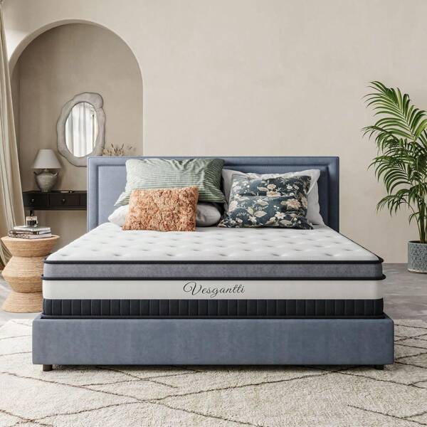 Matelas Boxtop, épaisseur 30 cm – Matelas Nova Luxe – Matelas hybride – Ressorts ensachés indépendants en mousse à mémoire de forme – Multicouche, confort supplémentaire, 7 zones