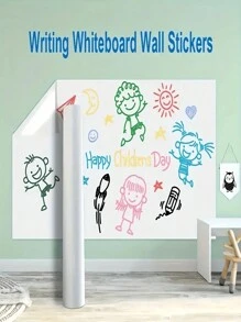 1 Roll Of 2m Length Static Cling White Board, No Adhesive, Suitable For Writing, Drawing, Erasable And Removable Wall Paper, Wall Sticker, For Office, Home, Kitchen, Student Supplies