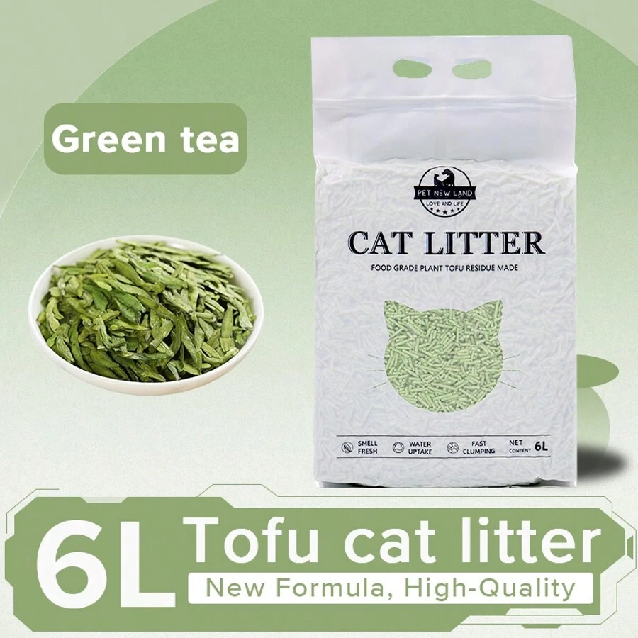 DDCAQIOUA 豆腐猫砂，无味天然可冲散豆腐猫砂，除臭香味猫砂，宠物清洁产品，Gatti，Lettiera Per Gatti - 綠色(抹茶味) - 查看 1