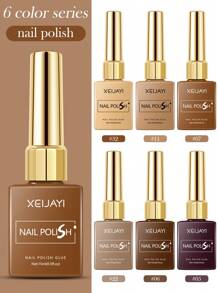6Colors 15ml Gel Nail Polish Series Starter Pure Soak Off No Wipe Nail Gel Polish Suitable For All Seasons
