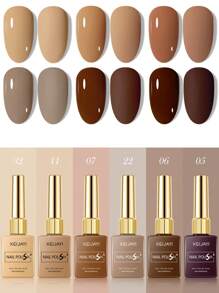 6Colors 15ml Gel Nail Polish Series Starter Pure Soak Off No Wipe Nail Gel Polish Suitable For All Seasons