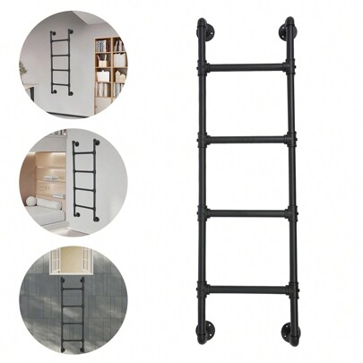 4-Step Bed Ladder 200kg Load Bearing Carbon Steel Wall Floor Mounted Ladders For Dormitory