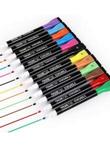 6 Pieces Set (4 Magnetic Whiteboard Pens (Orange And Yellow Pens With Random Colors) +1 Magnetic Absorption Box +1 Magnetic Eraser) /8 Magnetic Whiteboard Pens With Brush Head +1 Storage Box. Whiteboard Pen Water-Based Pen Erases Drawing Pen Back To School